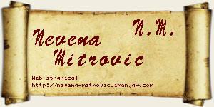 Nevena Mitrović vizit kartica